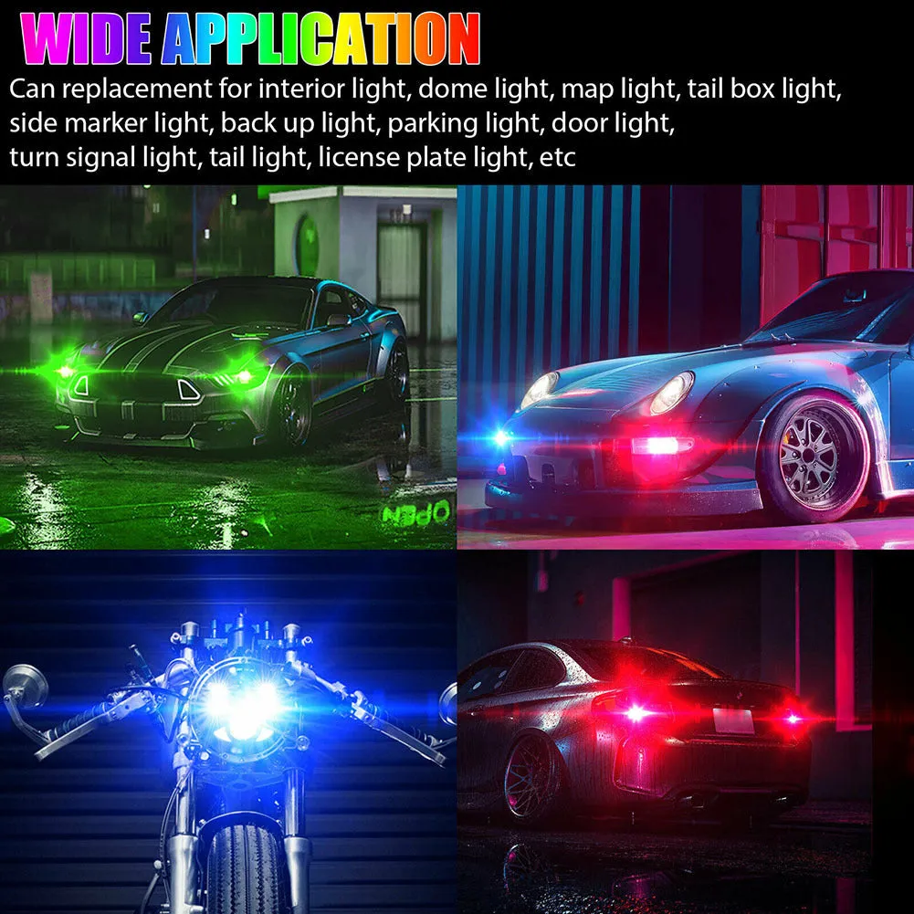 1 Pair Car Led Lights H1 H3 880 881 5050 12smd Rgb Colorful