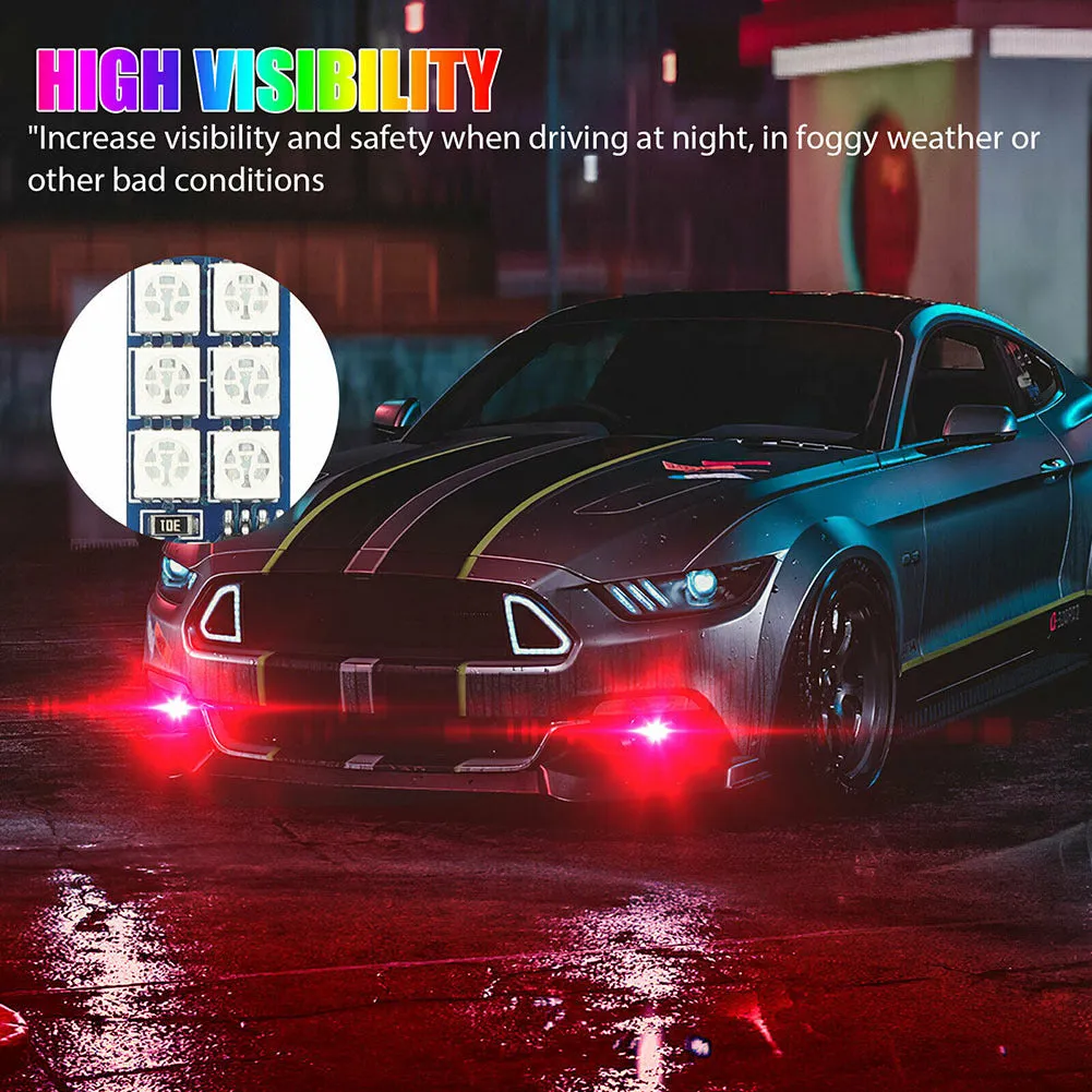 1 Pair Car Led Lights H1 H3 880 881 5050 12smd Rgb Colorful