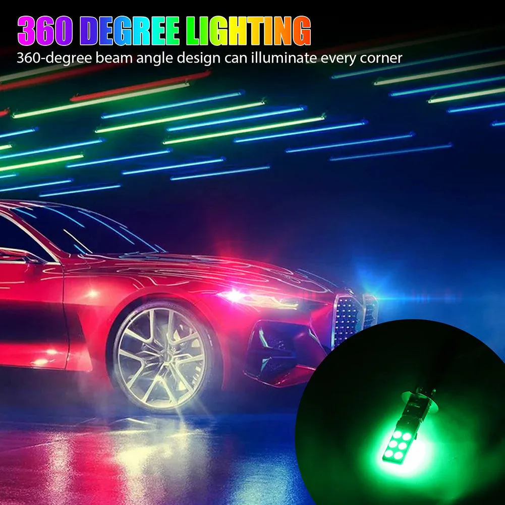 1 Pair Car Led Lights H1 H3 880 881 5050 12smd Rgb Colorful
