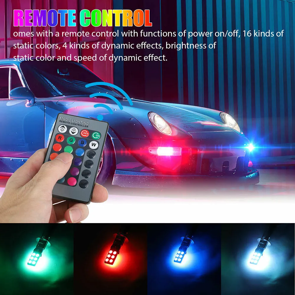 1 Pair Car Led Lights H1 H3 880 881 5050 12smd Rgb Colorful