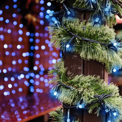 100 LED Solar Blue String Light