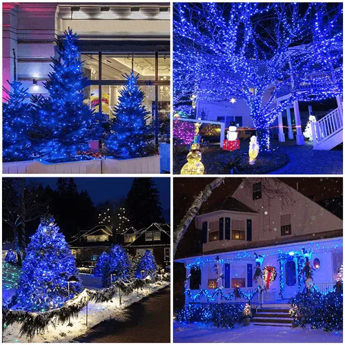 100 LED Solar Blue String Light