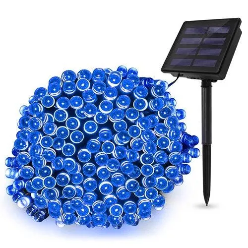 100 LED Solar Blue String Light