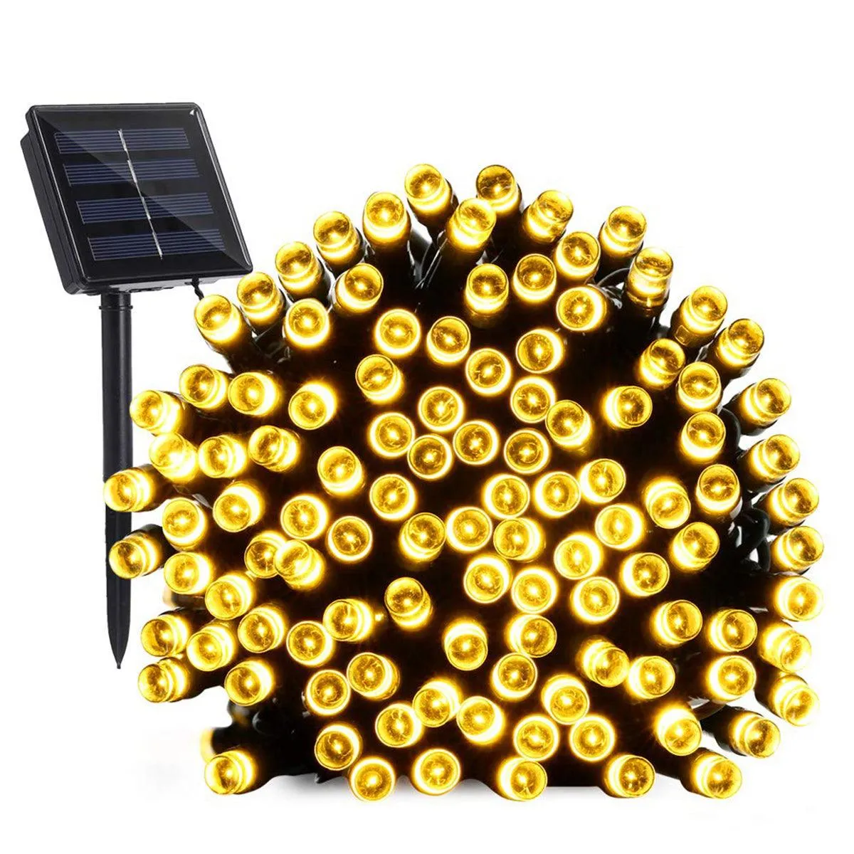 100 LED Solar Yellow String Light