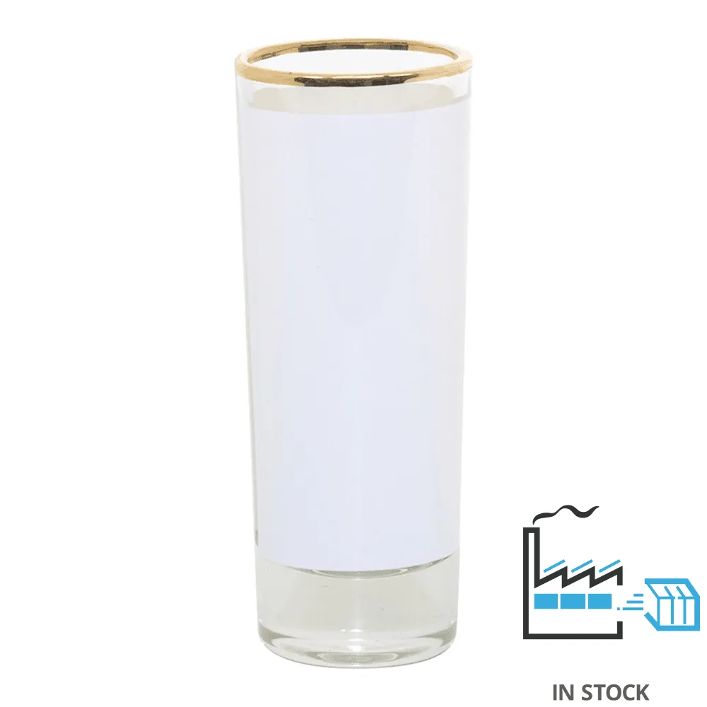 2 oz Glass Shooter w/ Gold Rim