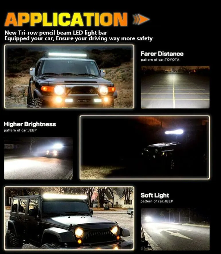 20 inch 420W LED Combo Beam Work Driving Light Bar Offroad Truck