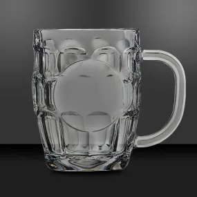 20 oz Dimpled Beer Mug with Handle and Circle Engraving Area