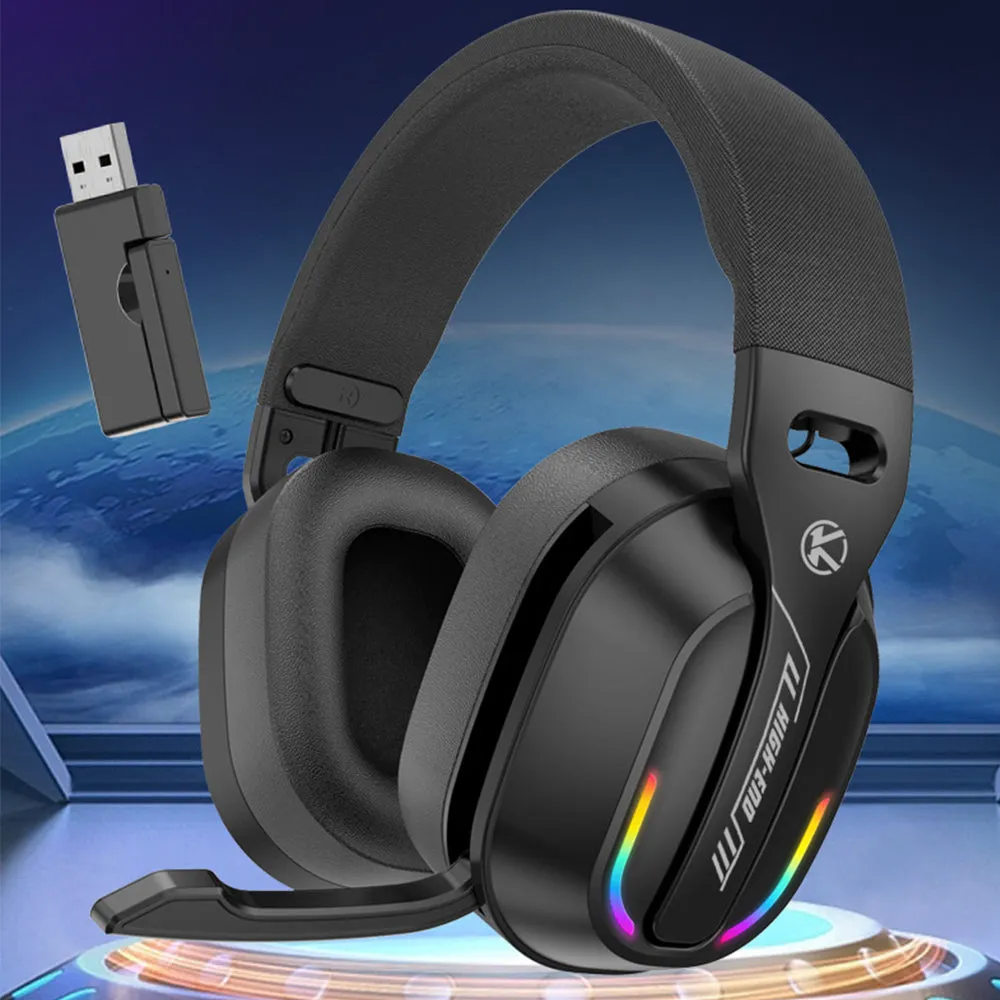 2.4GHz Wireless Gaming Headphone Bluetooth RGB Game Headset for PC Smartphone PS4/PS5 Switch