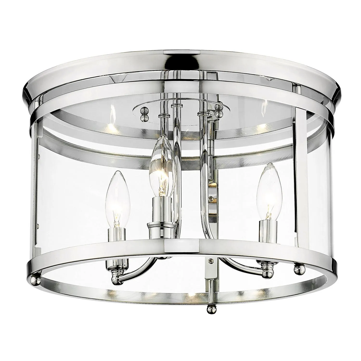 3-Light Flush Mount in Chrome