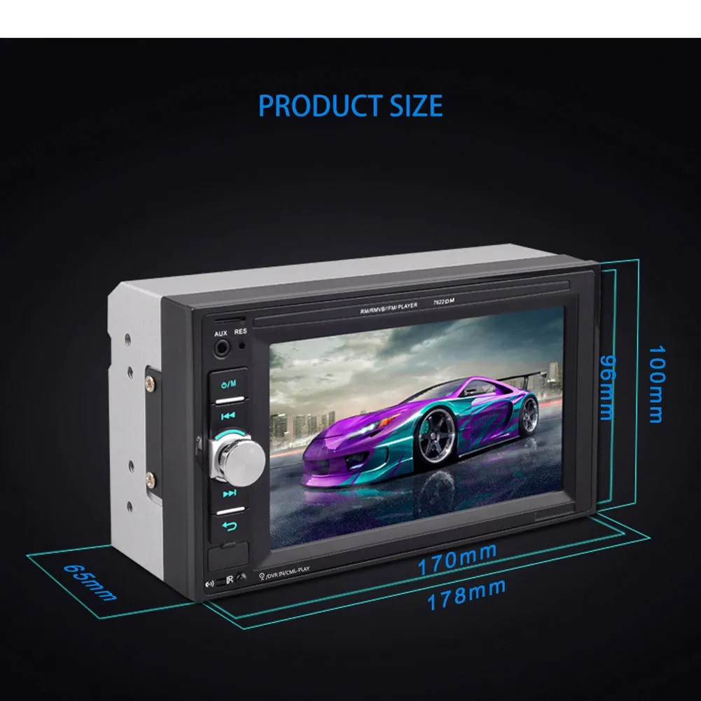 6.2-inch Dual Din Car Mp5 Player Hd Bluetooth Hands-free Call