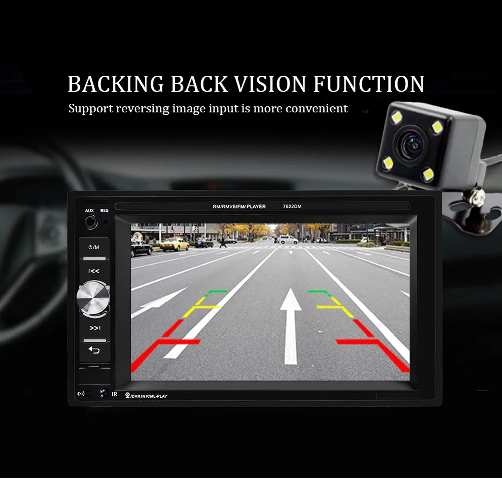 6.2-inch Dual Din Car Mp5 Player Hd Bluetooth Hands-free Call