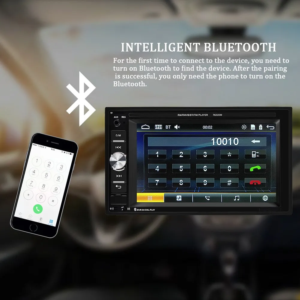 6.2-inch Dual Din Car Mp5 Player Hd Bluetooth Hands-free Call