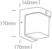 67492P/AN/W ANTHRACITE WALL LED SENSOR 12W WW IP54 230V