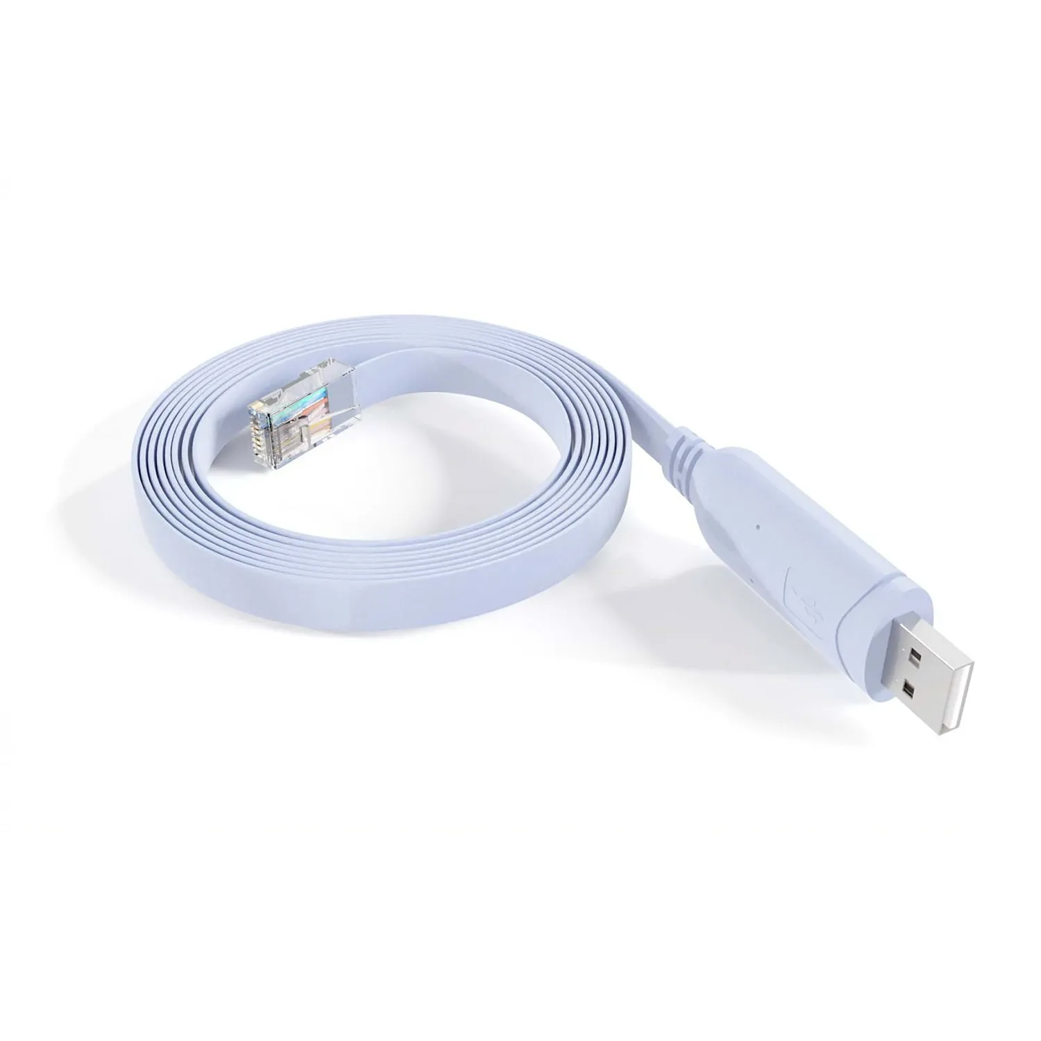 6Ft USB 2.0 A-Male to RJ45 Cisco Compatible Console Cable Blue
