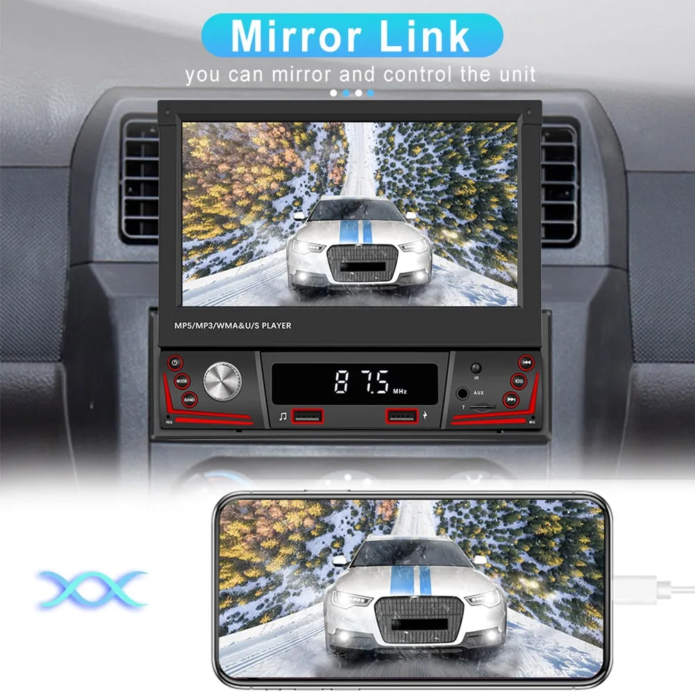 7-inch Car Multimedia Mp5 Player Retractable Screen Bluetooth