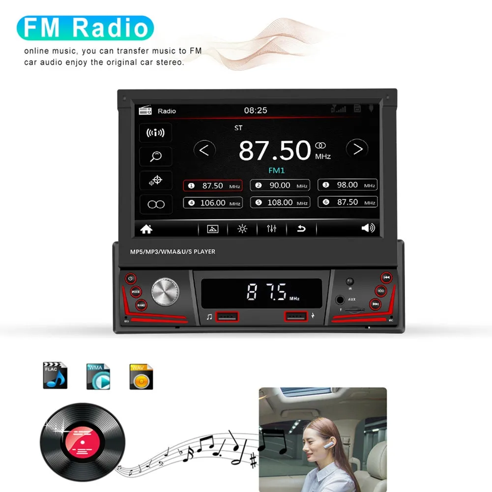 7-inch Car Multimedia Mp5 Player Retractable Screen Bluetooth