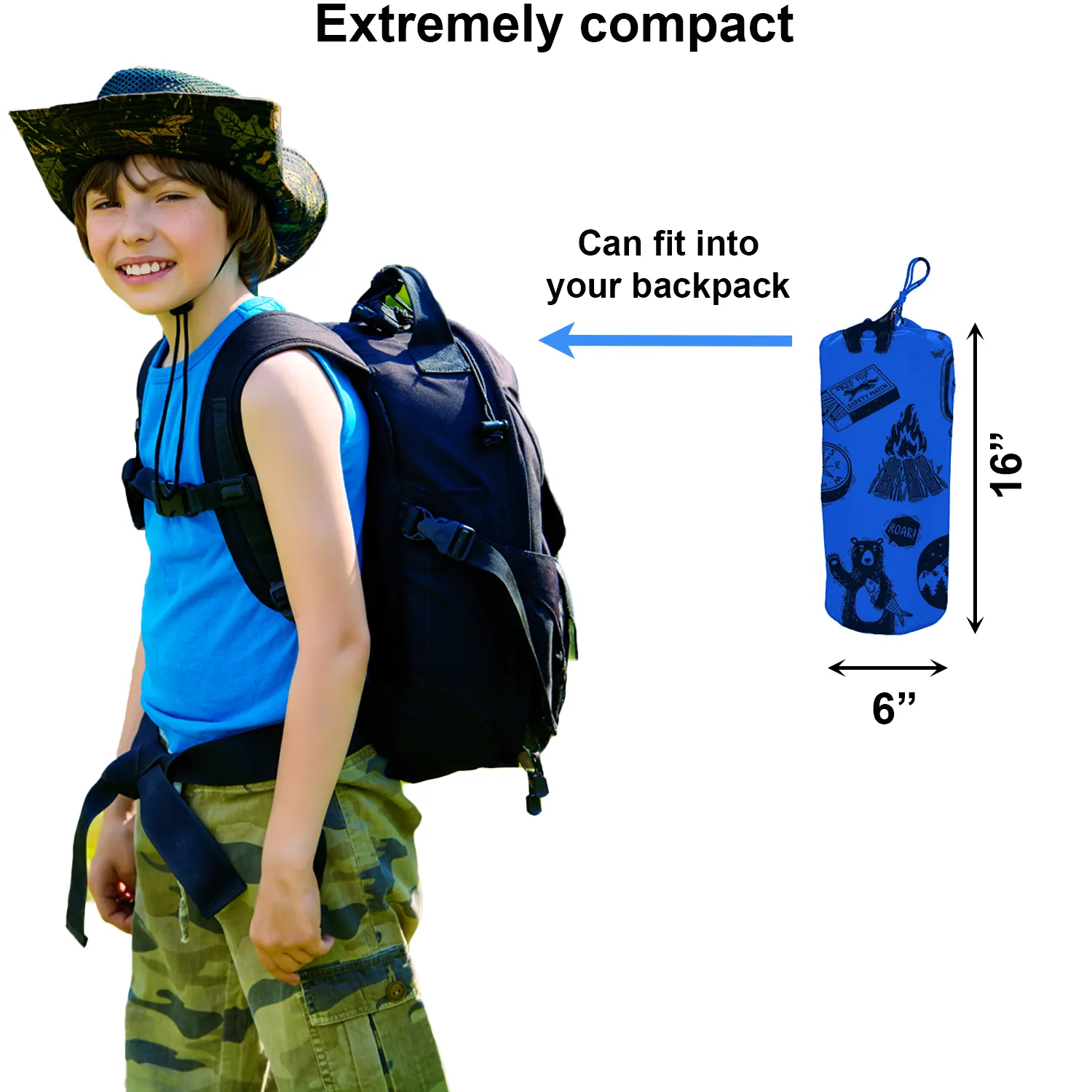 Adventure Theme Kids Camping Cot - Lightweight and Compact