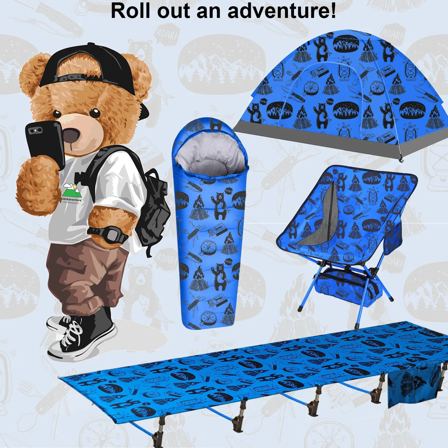 Adventure Theme Kids Camping Cot - Lightweight and Compact