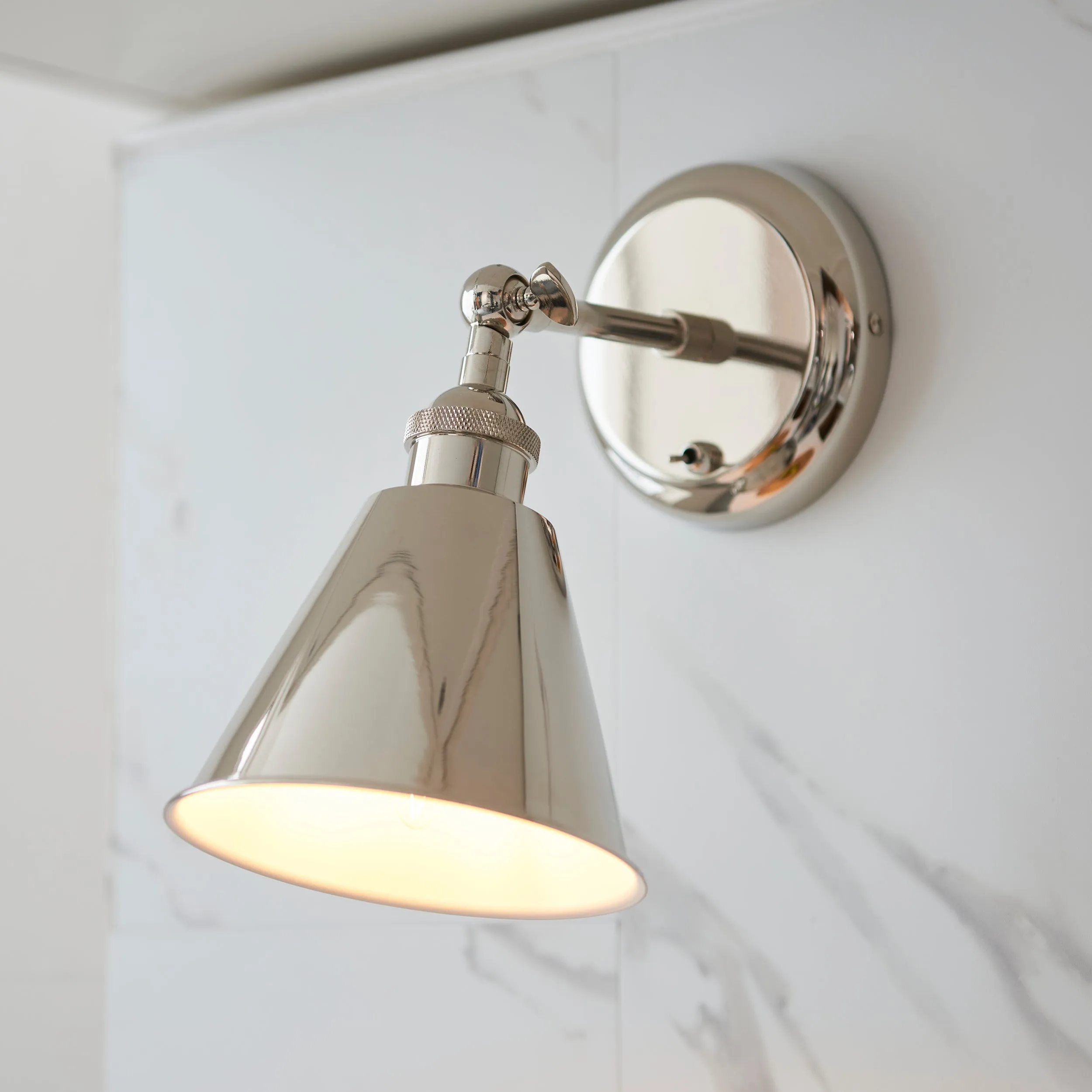 Amos Maine Wall Light Polished Nickel