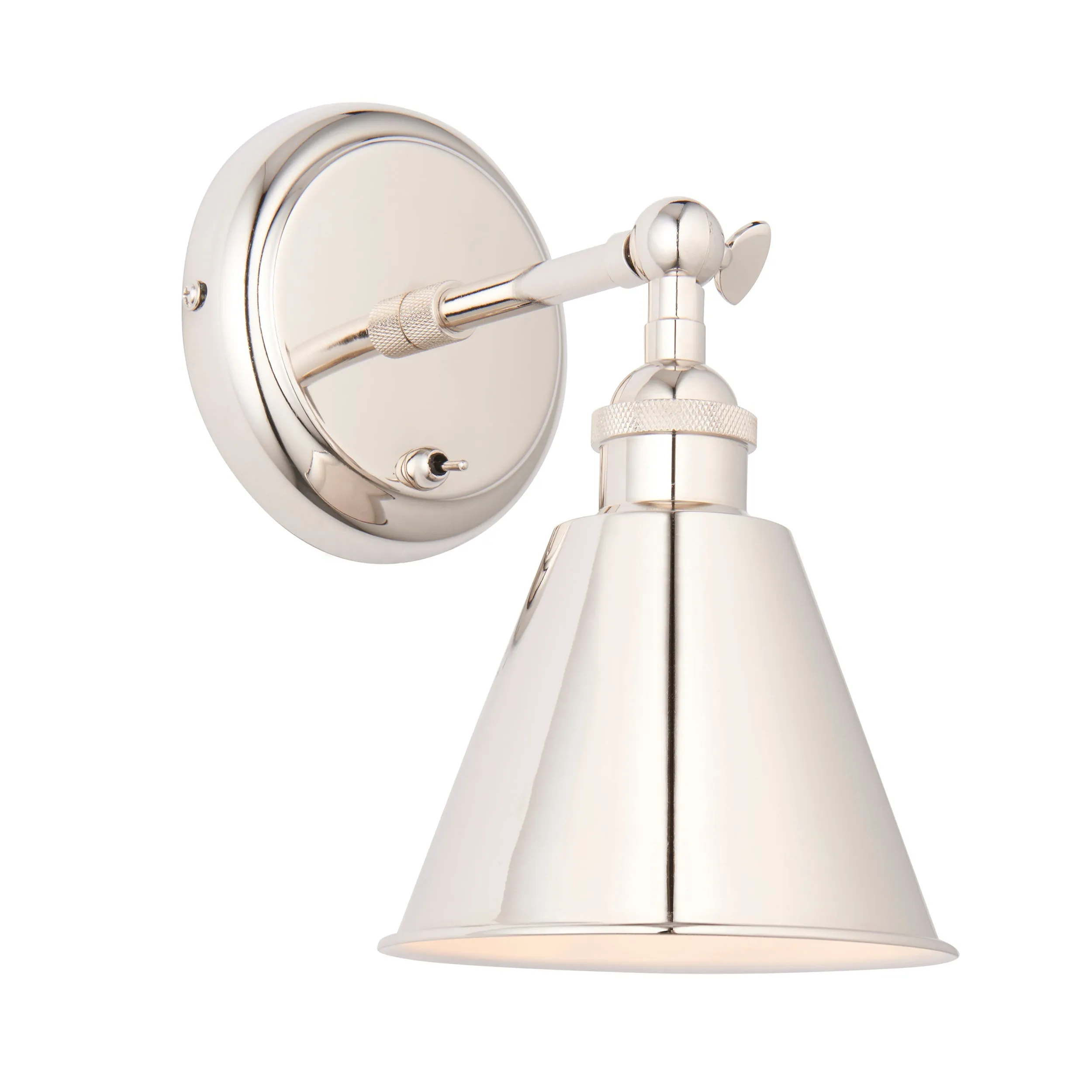 Amos Maine Wall Light Polished Nickel