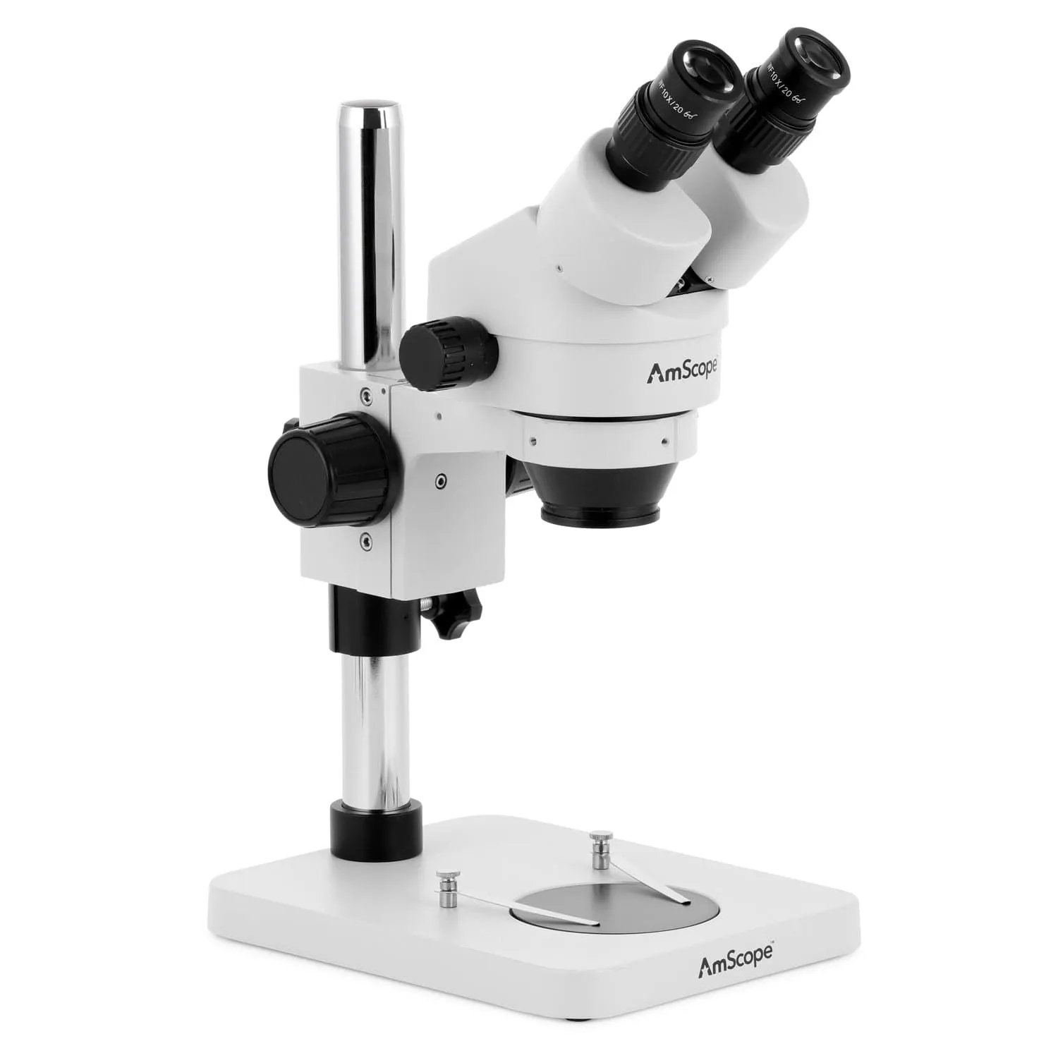 AmScope SM-1B Series Inspection and Dissecting Binocular Zoom Stereo Microscope with 144 LED Compact Ring Light and Optional Digital Camera on Compact Pillar Stand