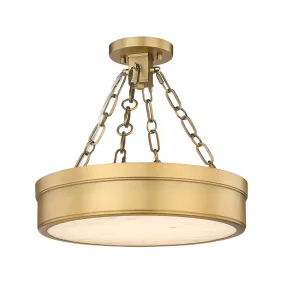 Anders LED Semi Flush Mount in Rubbed Brass