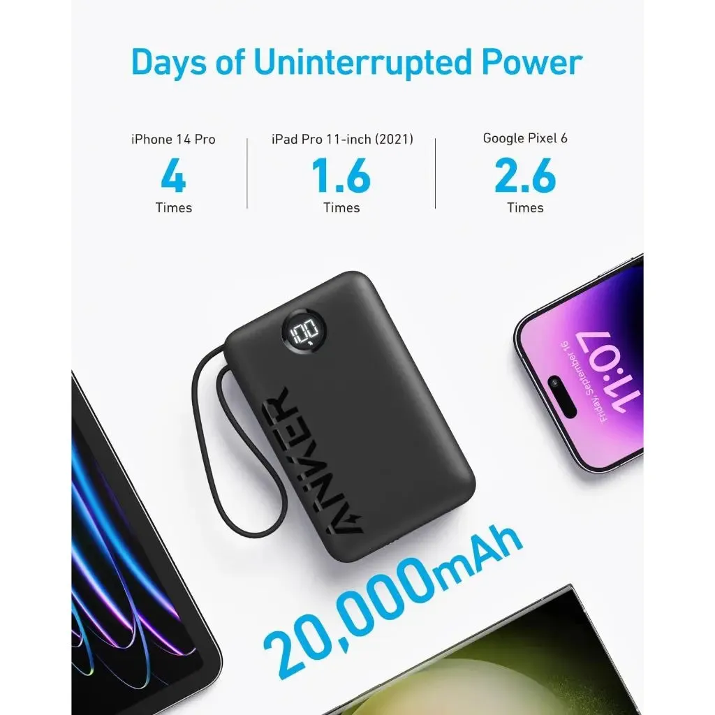 Anker Power Bank Powercore 20000mAh 22.5W Fast Charge Portable Charger A1647