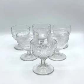 Antique EAPG Set/6 Buttermilk Goblets or Sugar Bowls /hgo