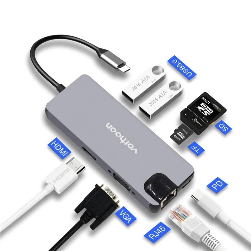 Armadura 8 in 1 USB-C 3.1 Hub Adapter