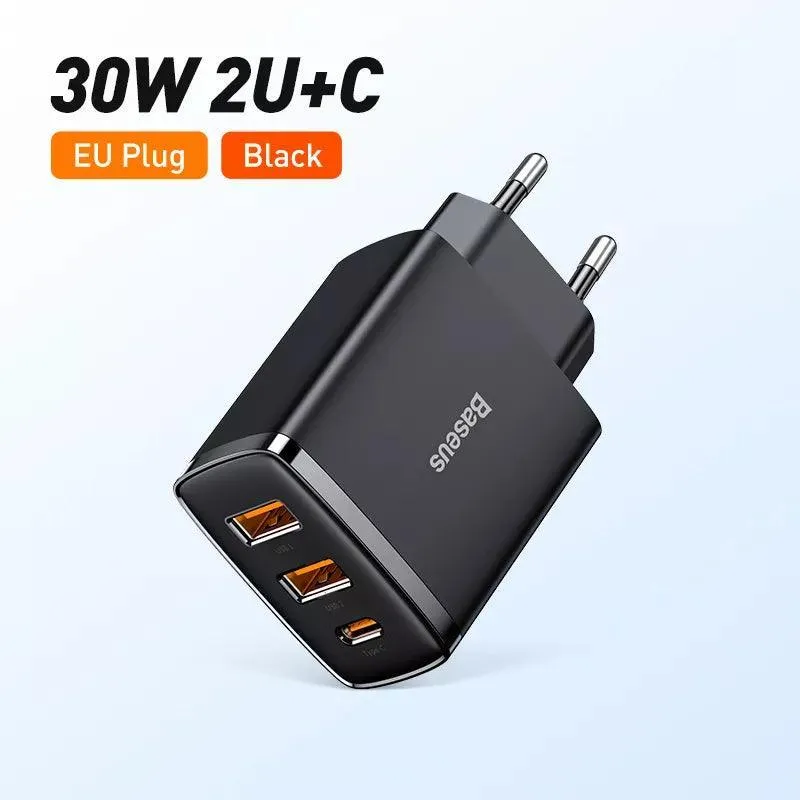 Baseus USB Charger: Fast Charging Hub for iPhone, Samsung, Xiaomi - Compact Design