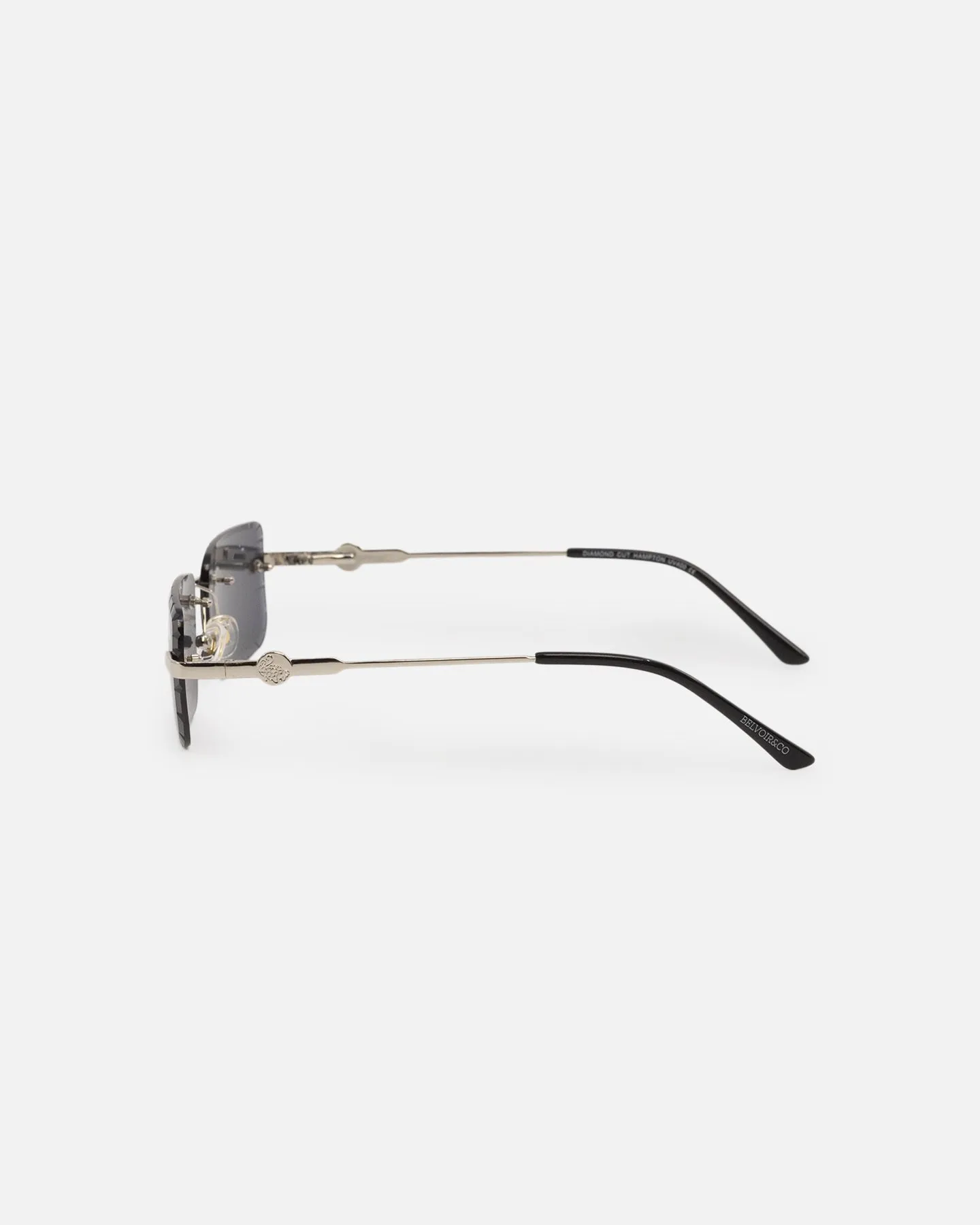 Belvoir & Co Diamond Cut Hampton Sunglasses Black/Silver