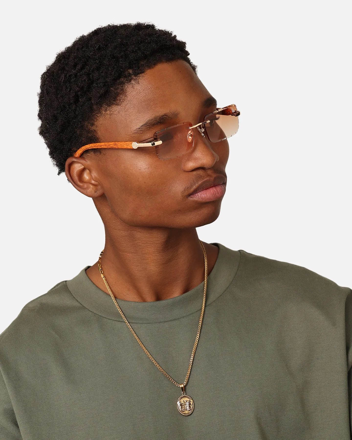 Belvoir & Co Diamond Cut Hampton Sunglasses Wood/Tea