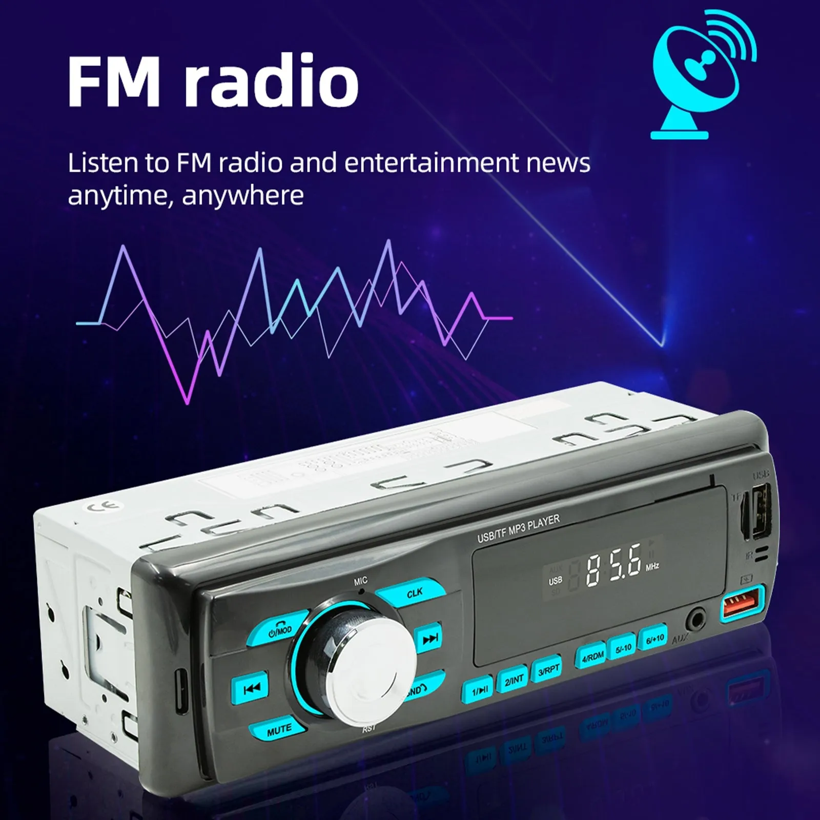Car Mp3 Player with Bluetooth  5.0 Intelligent Voice Assistant