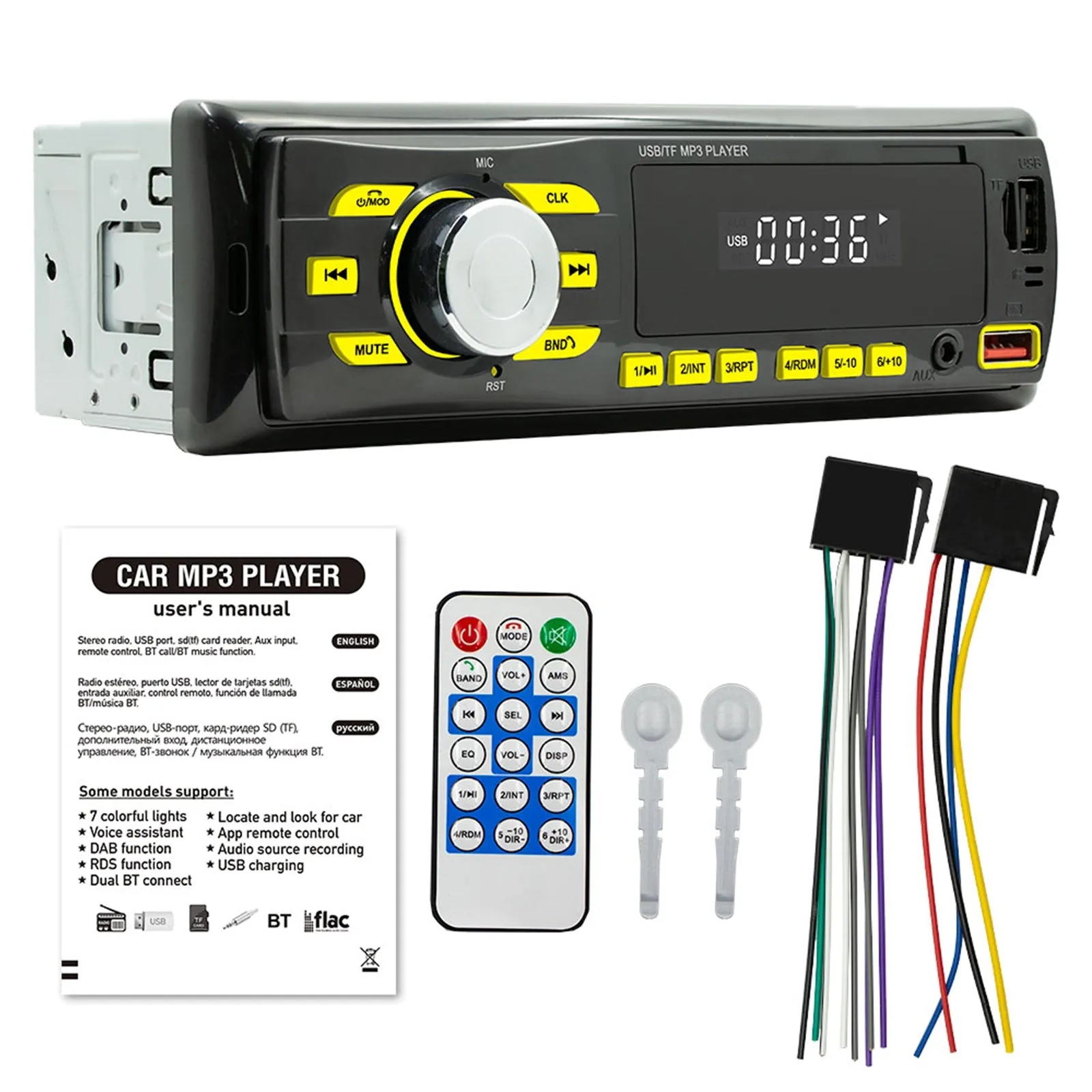 Car Mp3 Player with Bluetooth  5.0 Intelligent Voice Assistant