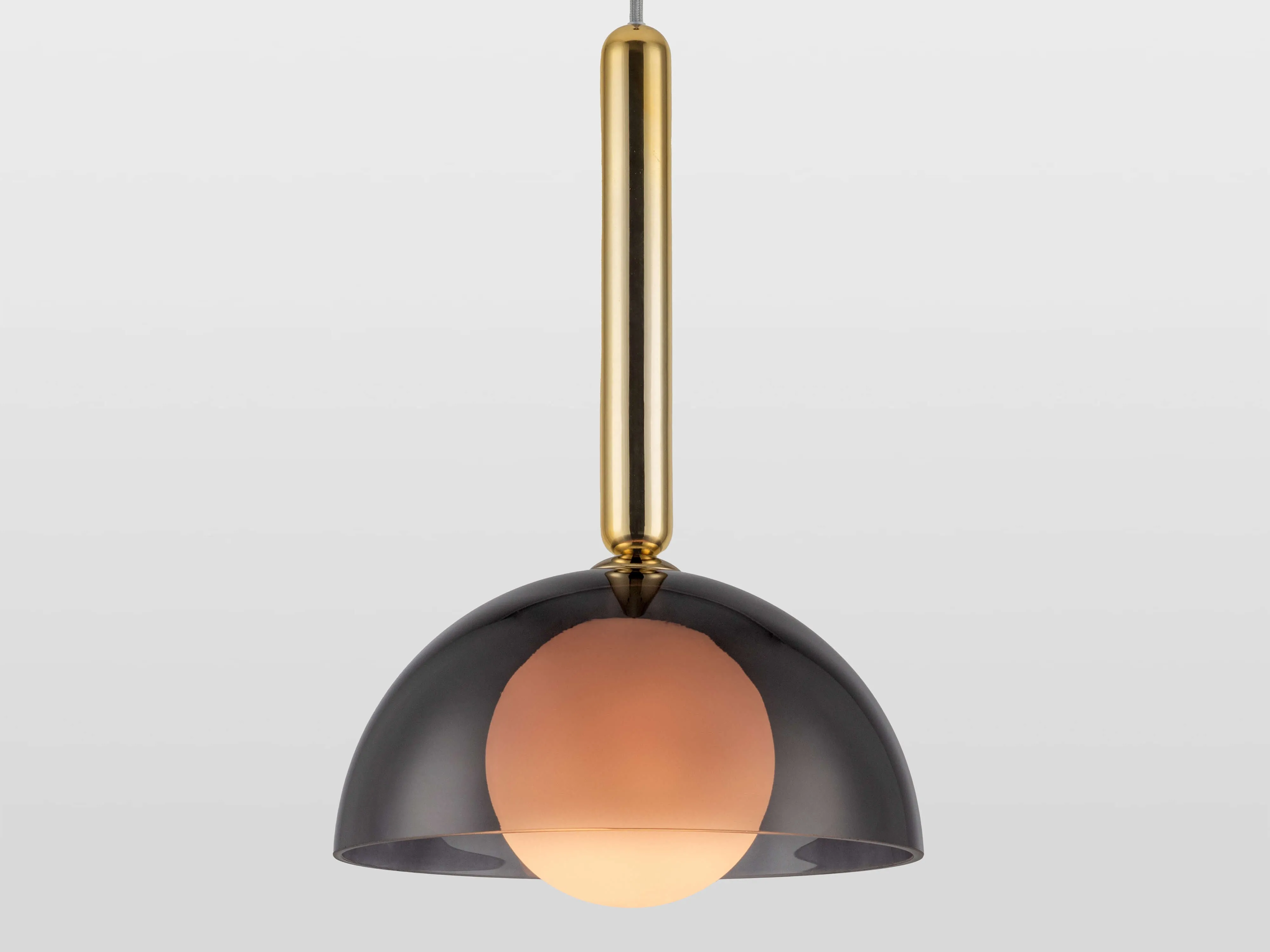 Charcoal grey glass dome ceiling light