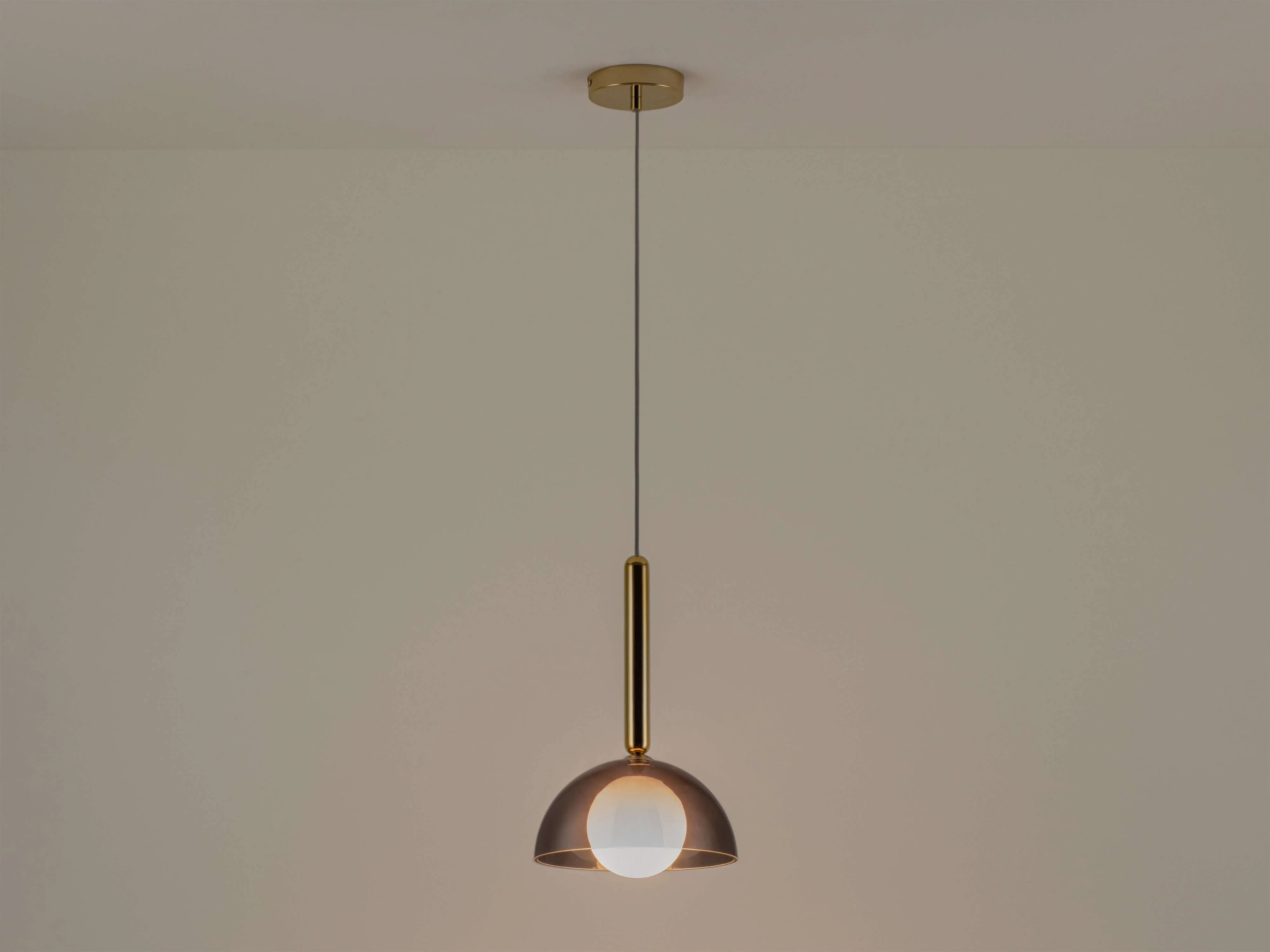 Charcoal grey glass dome ceiling light