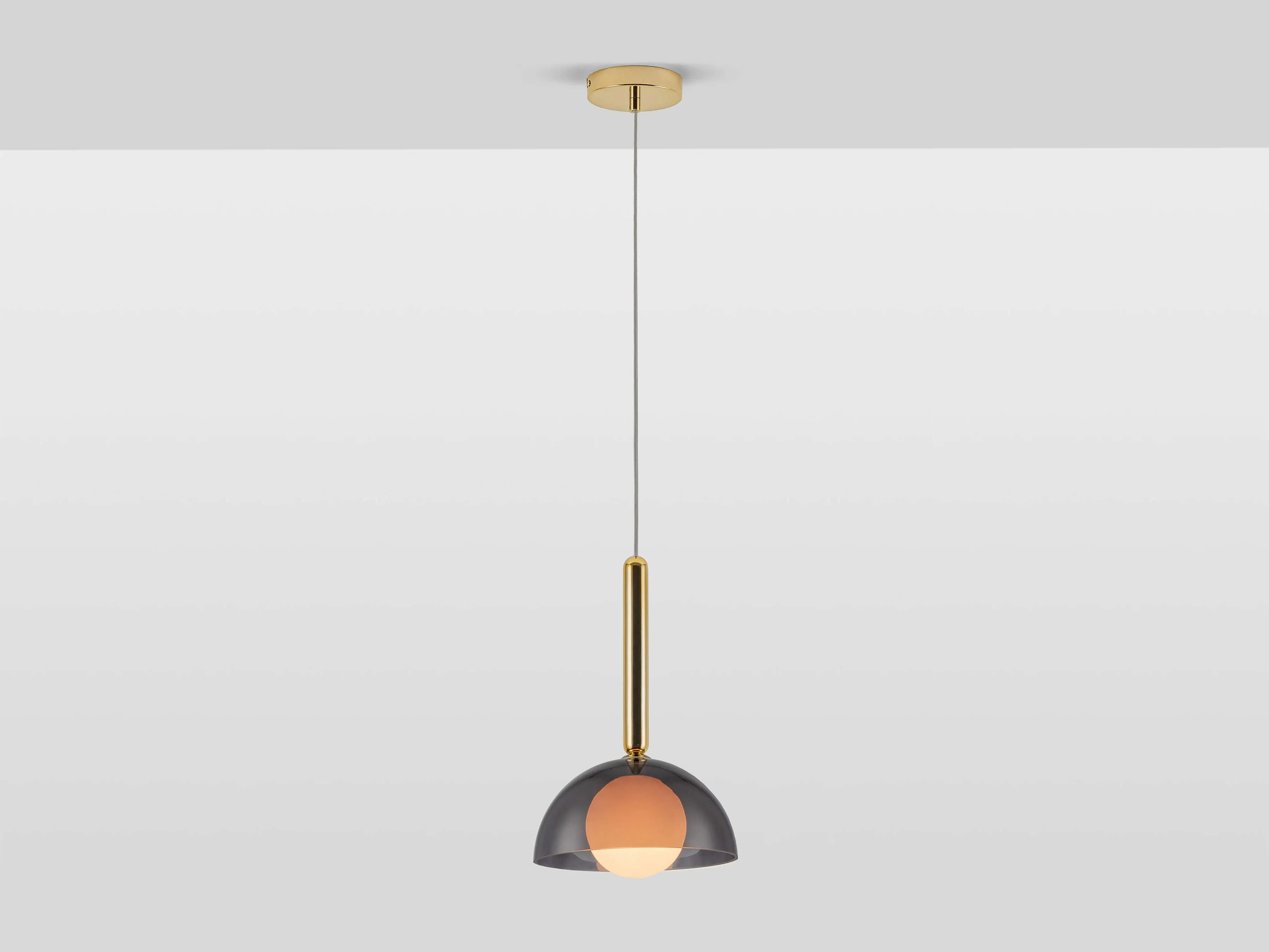 Charcoal grey glass dome ceiling light