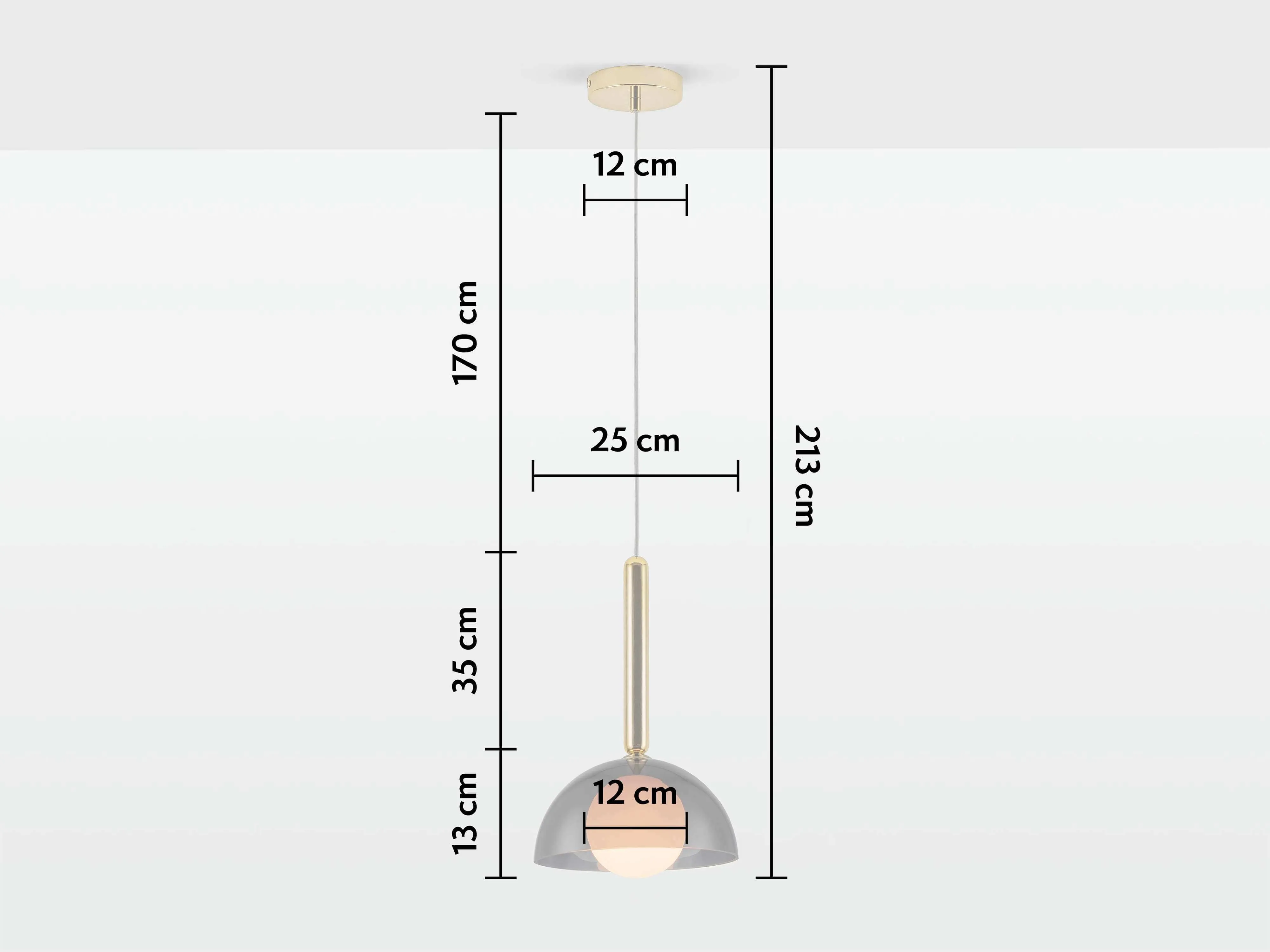 Charcoal grey glass dome ceiling light