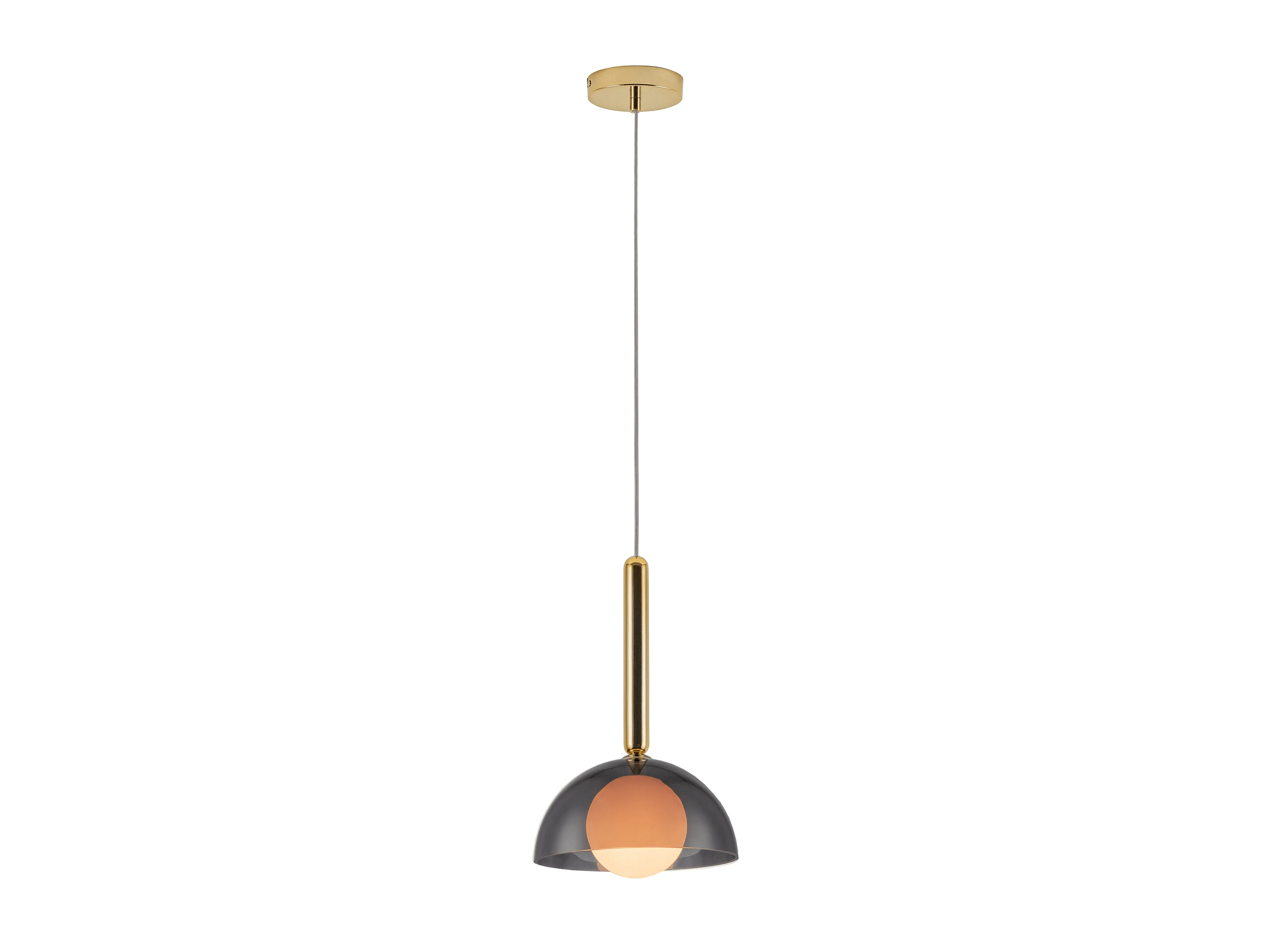 Charcoal grey glass dome ceiling light