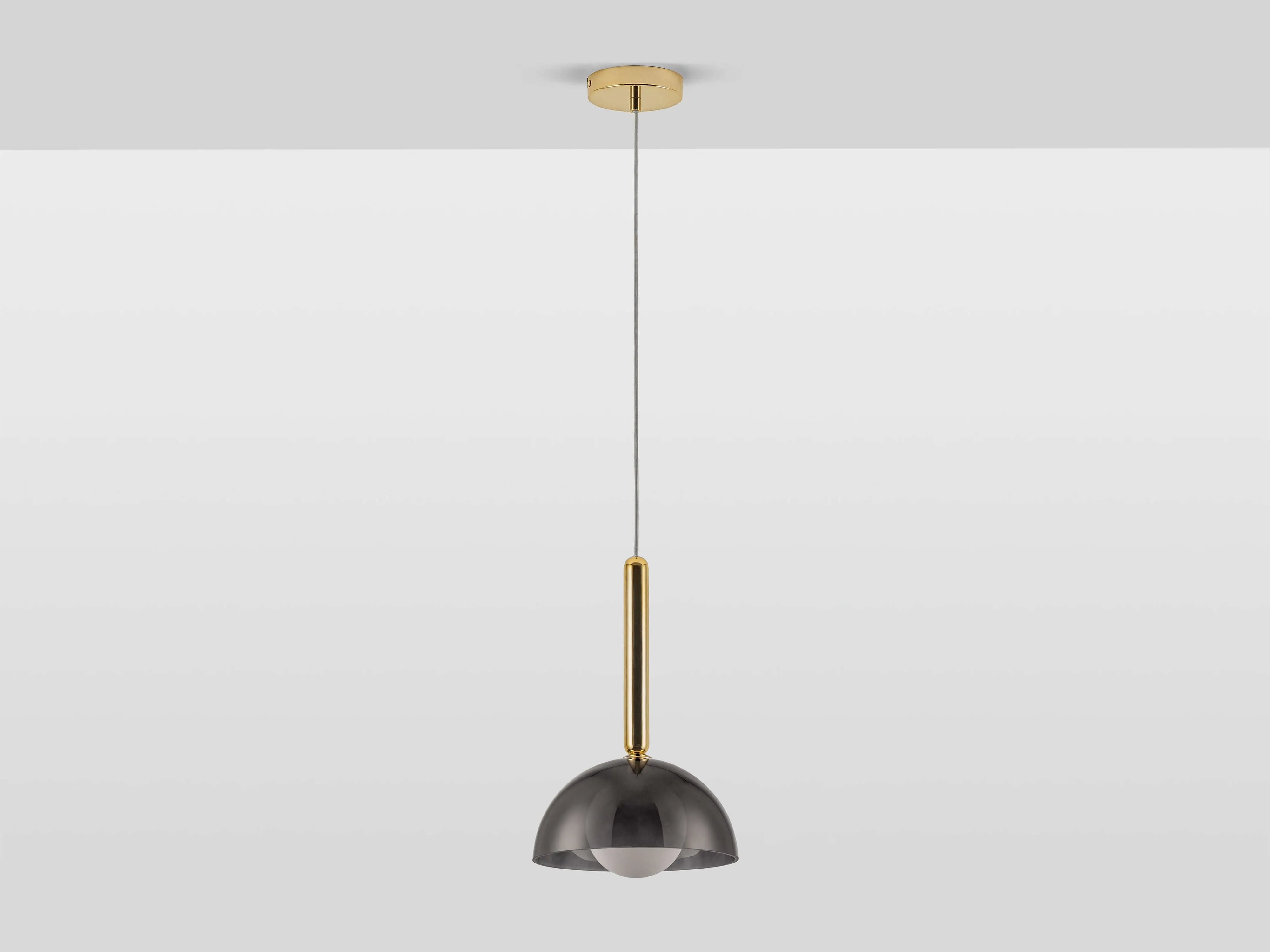 Charcoal grey glass dome ceiling light