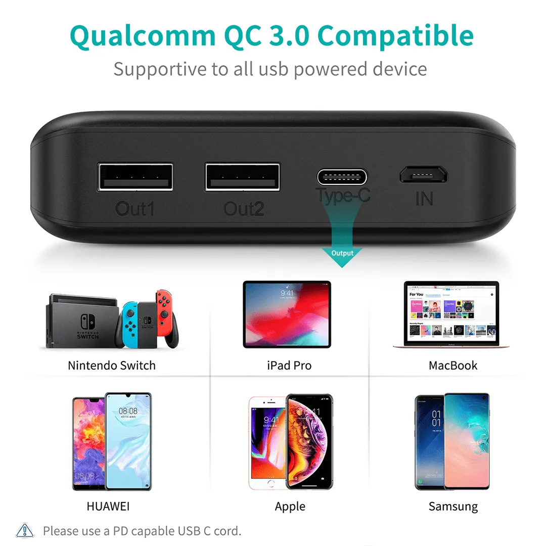 CHOETECH 20000mAh USB-C PD 45W PowerBank