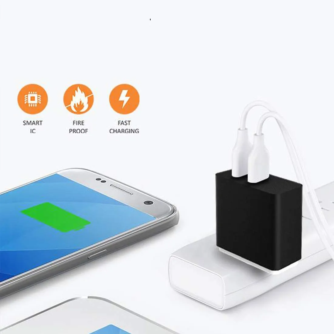 Conekt Dash Duo  5V/3.1A Home Charger Fast Charging