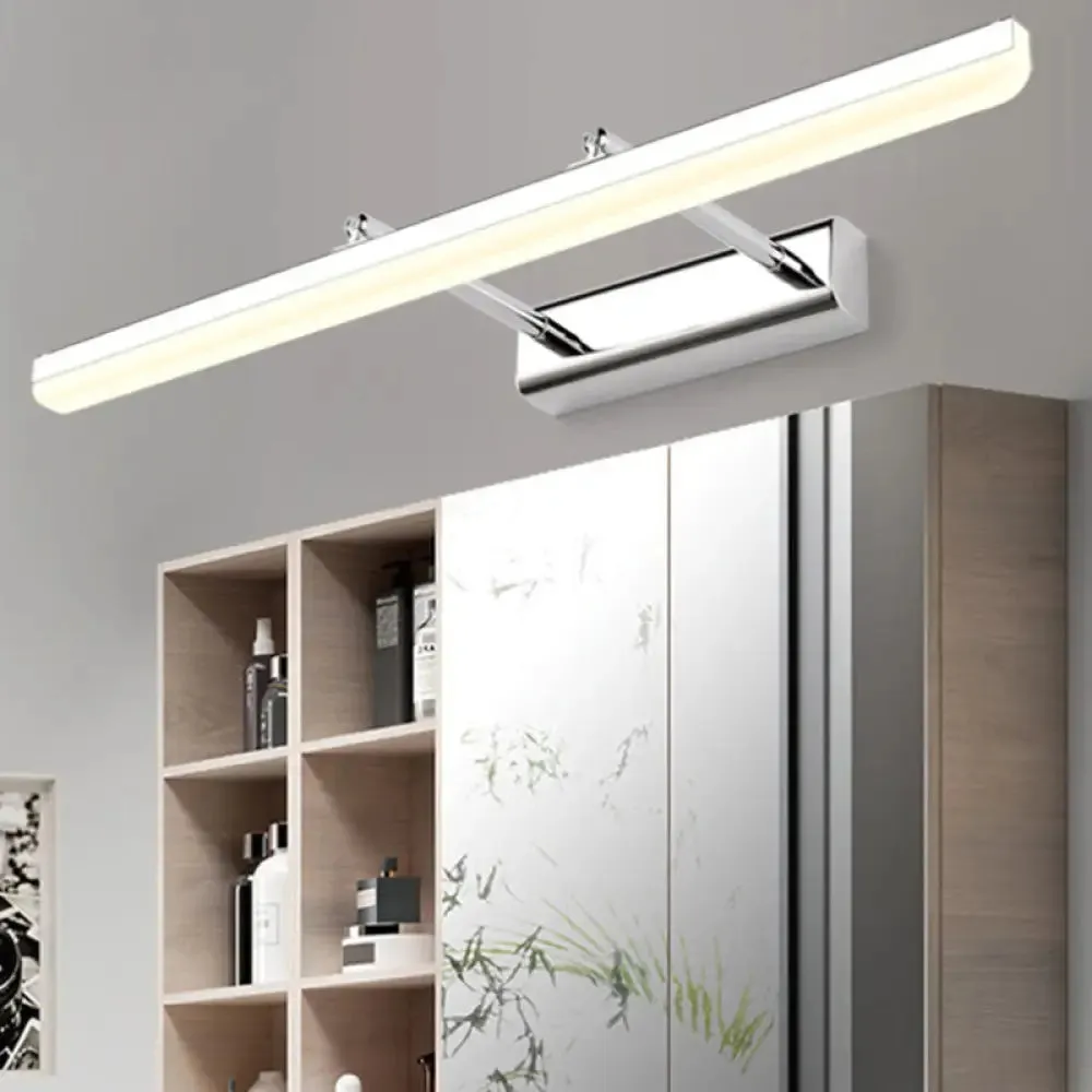 Contemporary Acrylic Wall Sconce with LED Vanity Lighting, Chrome Finish in Warm/White Light - 16"/19.5" Dia