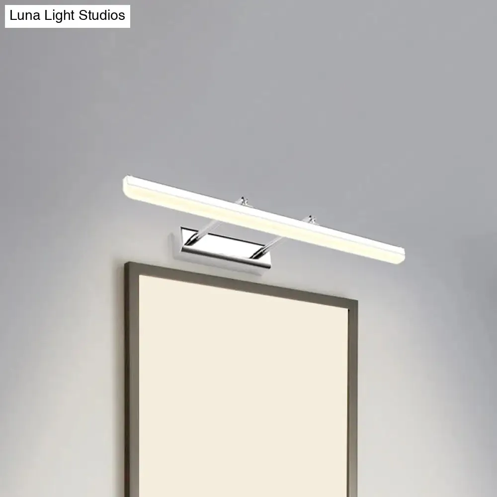 Contemporary Acrylic Wall Sconce with LED Vanity Lighting, Chrome Finish in Warm/White Light - 16"/19.5" Dia