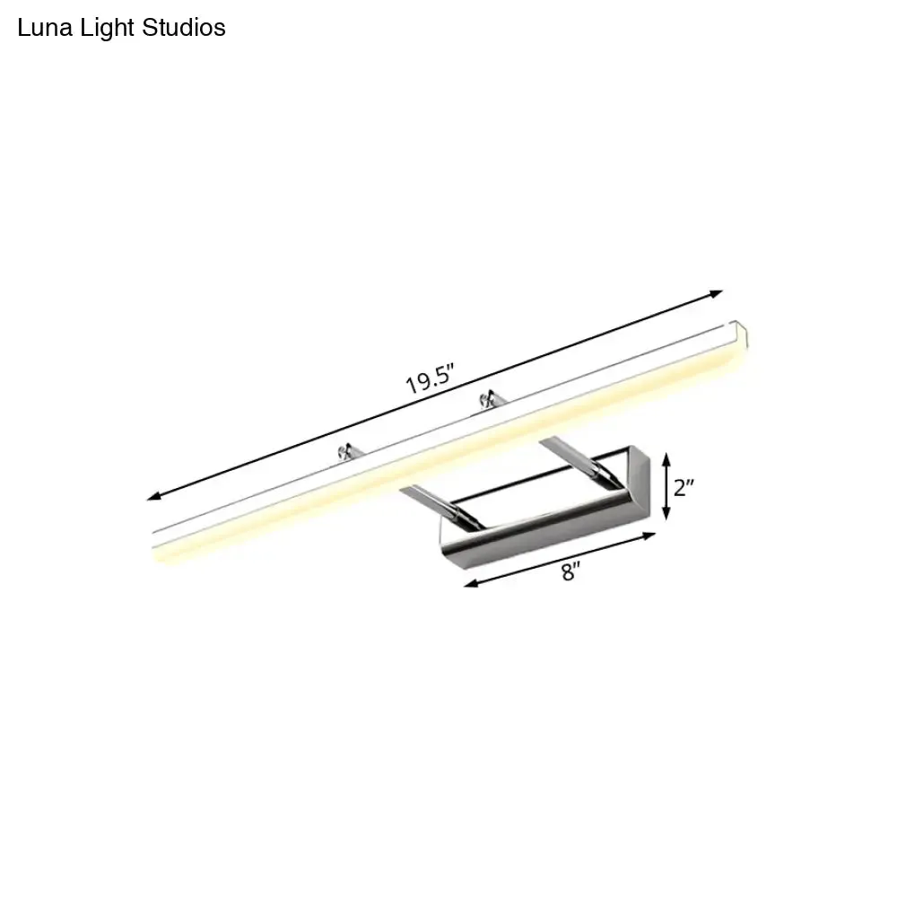 Contemporary Acrylic Wall Sconce with LED Vanity Lighting, Chrome Finish in Warm/White Light - 16"/19.5" Dia