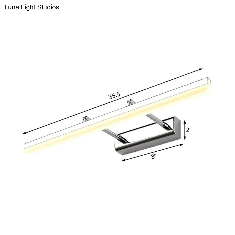 Contemporary Acrylic Wall Sconce with LED Vanity Lighting, Chrome Finish in Warm/White Light - 16"/19.5" Dia