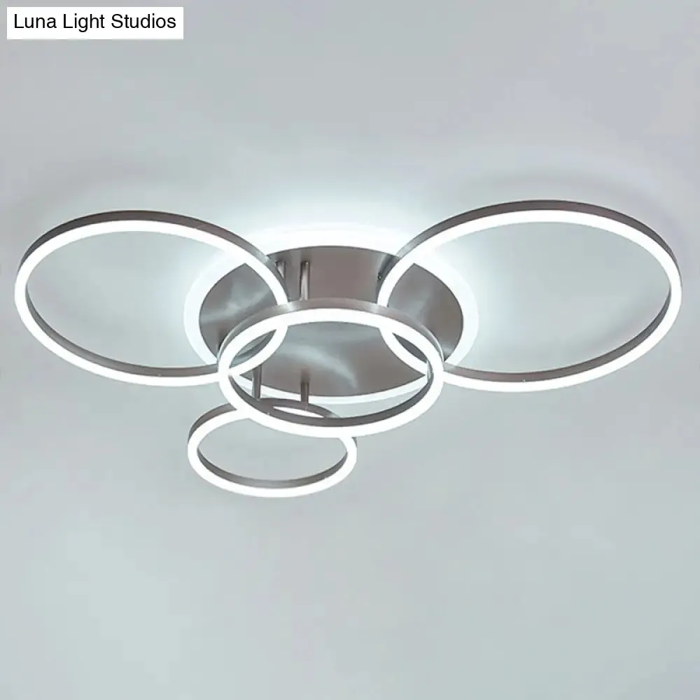 Contemporary Circle Flush Mount Ceiling Light for Living Room