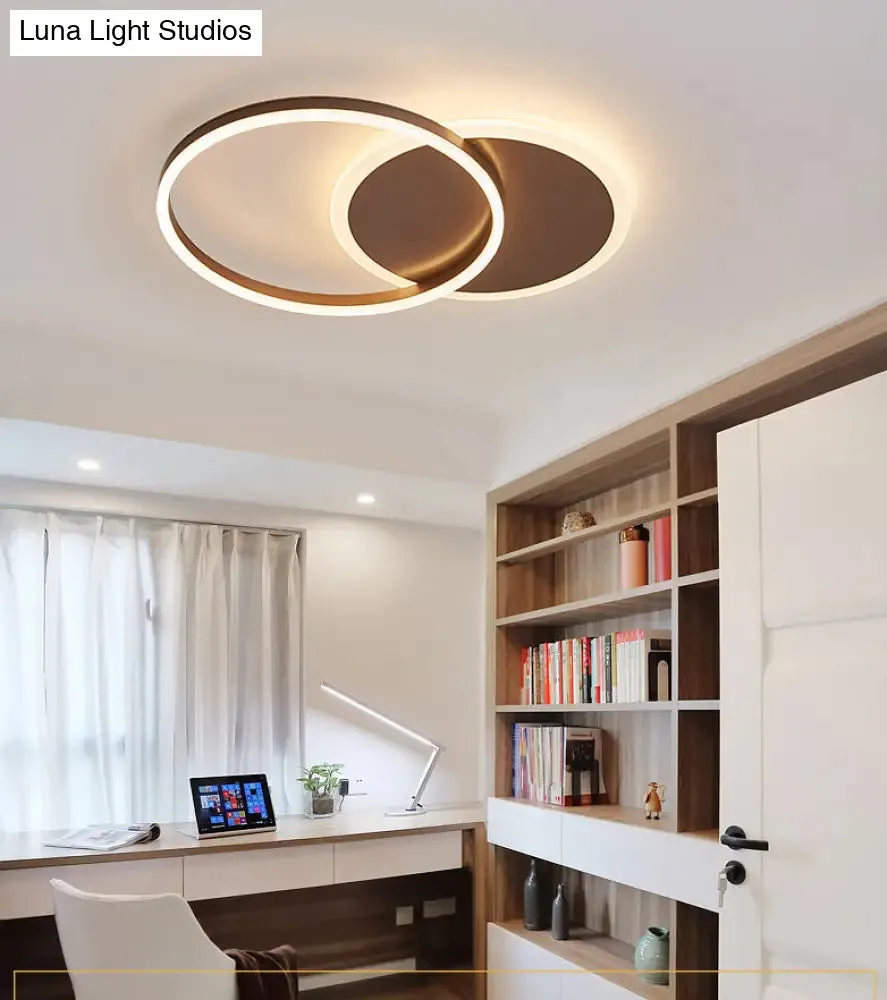 Contemporary Circle Flush Mount Ceiling Light for Living Room