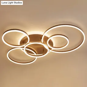 Contemporary Circle Flush Mount Ceiling Light for Living Room