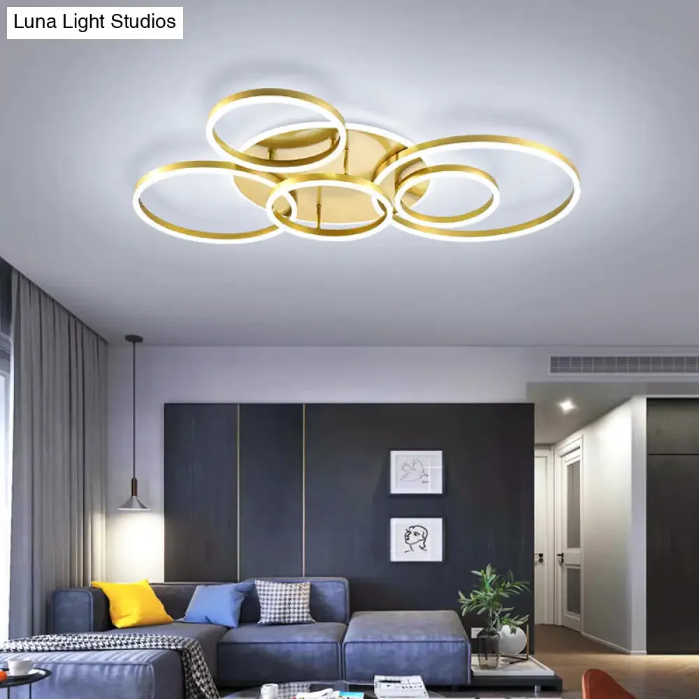 Contemporary Circle Flush Mount Ceiling Light for Living Room
